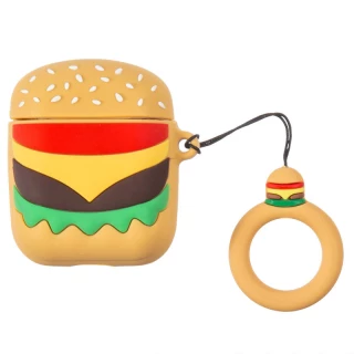Силіконовий футляр Food для навушників AirPods 1/2 + кільце фото 1 з 2