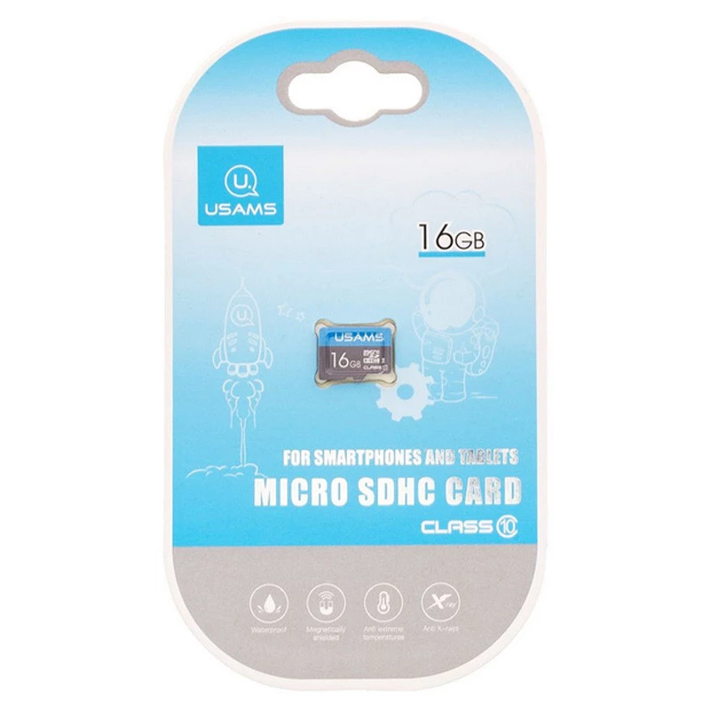 Карта пам'яті USAMS US-ZB093 TF High Speed Card 16 Gb (no adapter) – Blue. Фото 1 з 1