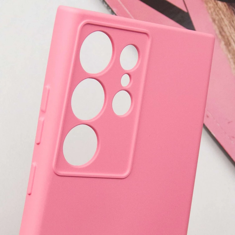 Кольоровий силіконовий чохол GETMAN із закритою камерою для Samsung Galaxy S24 Ultra – Рожевий / Pink. Фото 5 з 7