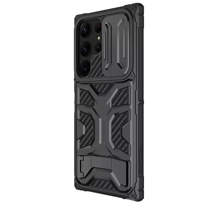 

TPU+PC чехол Nillkin CamShield Adventurer Pro с шторкой на камеру для Samsung Galaxy S23 Ultra (Armor Black)