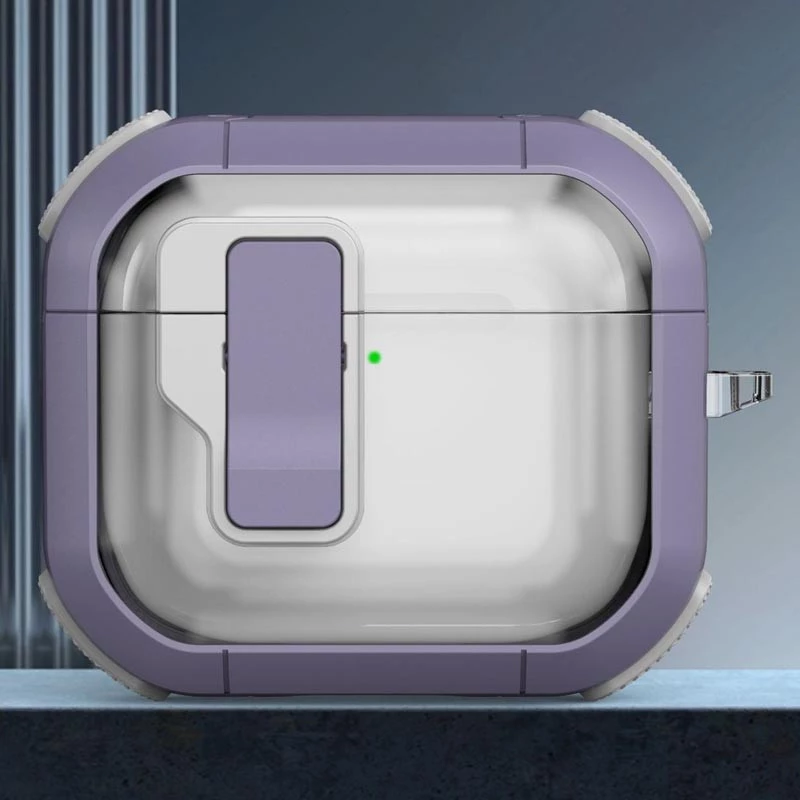 Футляр протиударний Locking Button для навушників Airpods 3 – Light Purple. Фото 2 з 2