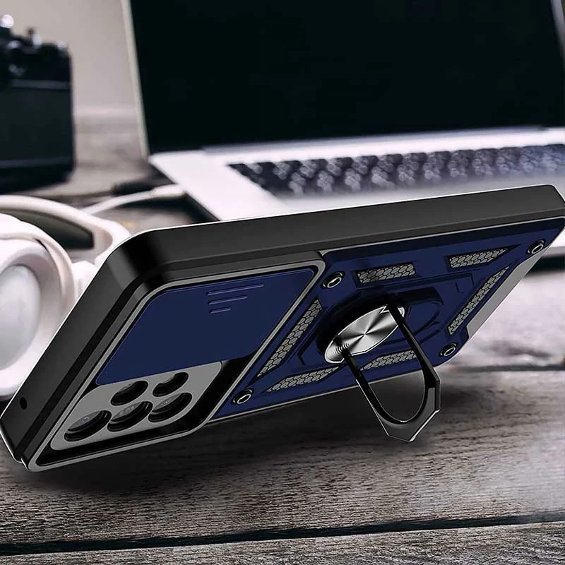 Ударопрочный чехол Ummi Camshield Serge Ring (in box) для Samsung Galaxy A72 4G / A72 5G – Синий / Navy. Фото 2 из 2