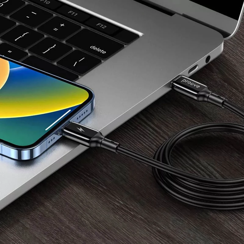 Дата кабель Proove Flex Metal Type-C to Lightning 27W (1m) – Black. Фото 4 з 6