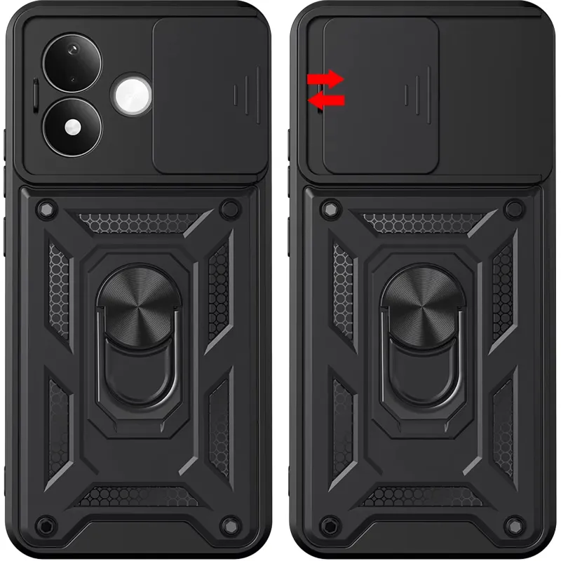 Ударопрочный чехол Ummi Camshield Serge Ring (in box) для Xiaomi Redmi Note 17 – Черный / Black. Фото 2 из 3