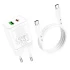 СЗУ Borofone BN7 PD20W+QC3.0 (1USB-A/1C) + кабель Type-C to Type-C – White. Фото 7 из 7