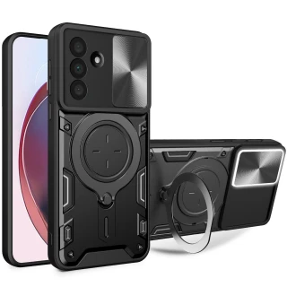 Ударостійкий чохол Bracket Ringstand із захисною шторкою для камери на Realme GT 7 фото 1 з 1