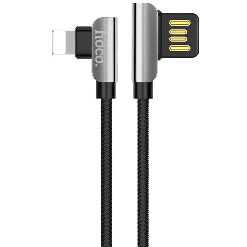 

Дата кабель Hoco U42 Exquisite Steel Lightning cable (1.2m) (Черный), Чорний