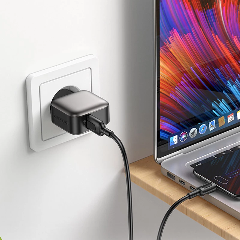 МЗП Borofone BAS52A Absolute QC3.0 (1USB-A) + кабель USB to MicroUSB – Black. Фото 9 з 9