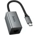 Переходник Hoco UA48 Type-C to RJ45 100 Mbs (0.15m) – Metal gray. Фото 1 из 6