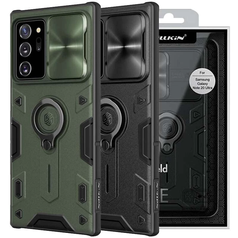 

Пластикова накладка Nillkin Armor зі шторкою для камери та кільцем на Samsung Galaxy Note 20 Ultra