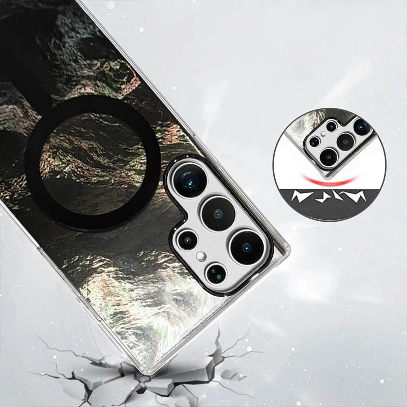 Силіконовий чохол Shiny Mountain (MagFit) для Samsung Galaxy S24 Ultra – Black. Фото 4 з 5