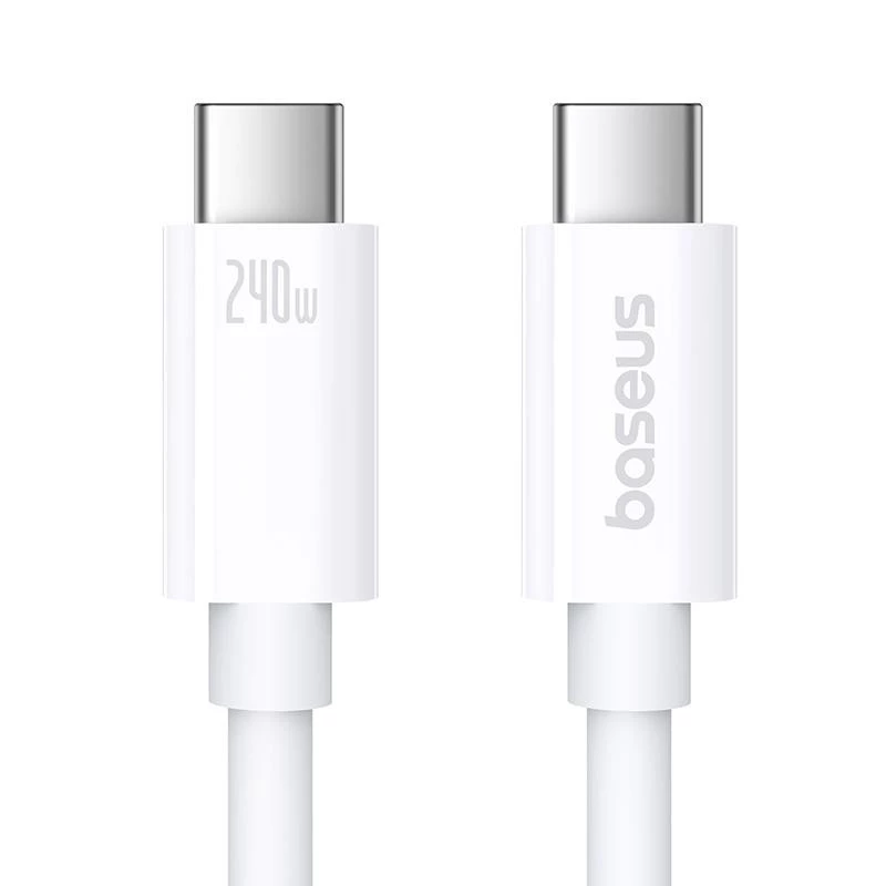 Дата кабель Baseus Superior Series 2 USB4 Full-Function Type-C to Type-C 240W (1m) (P10365200211) – Moon White. Фото 2 з 8