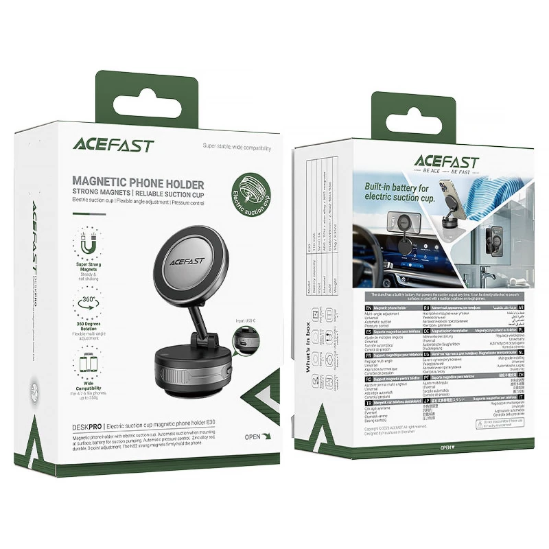 Магнитный держатель для телефона Acefast E30 Auto Fix 360° – Metal gray. Фото 6 из 6