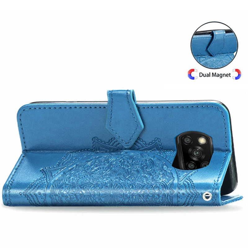 Шкіряний чохол-книжка Art Case з візитницею для Xiaomi Poco X3 NFC / Poco X3 Pro – Синій. Фото 4 з 6