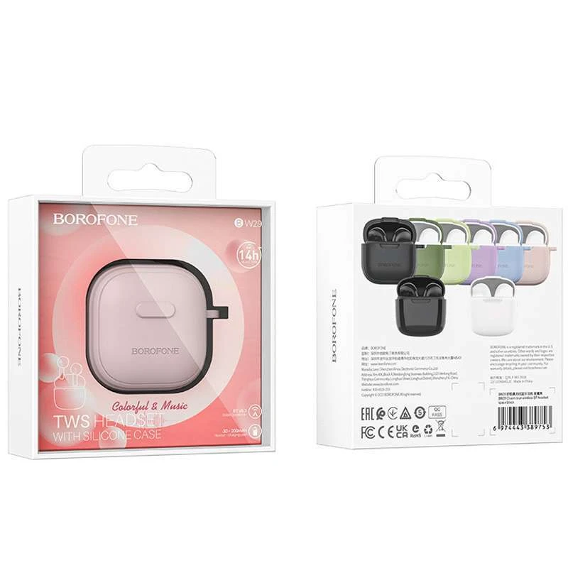 Bluetooth навушники BOROFONE BW29 – Pink Sugar. Фото 3 з 3