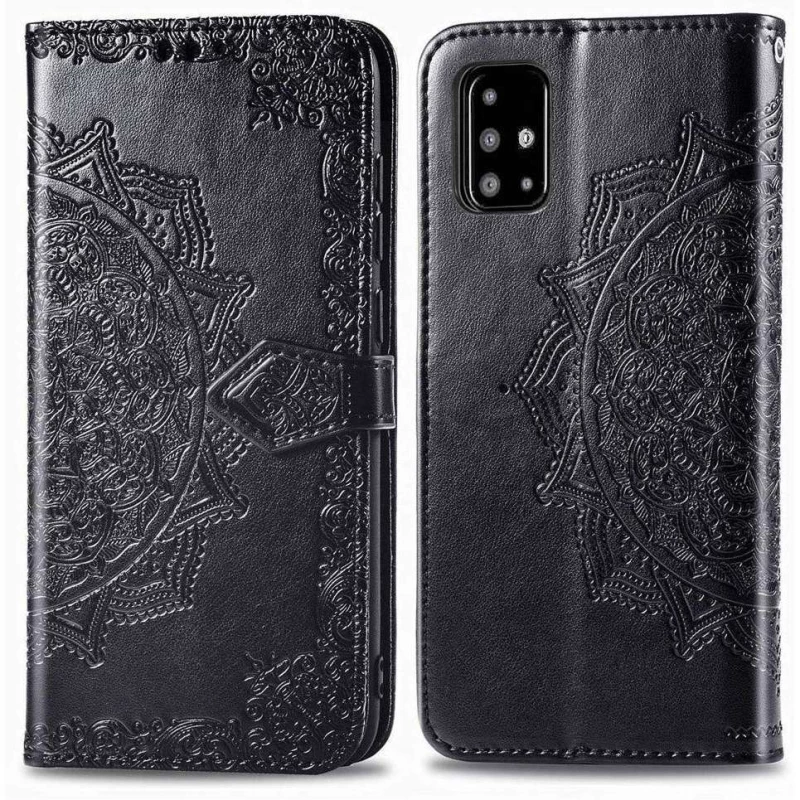 Шкіряний чохол-книжка Art Case з візитницею для Samsung Galaxy A51 – Чорний. Фото 2 з 7