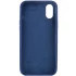 Чохол з закритим низом Silicone Case на Apple iPhone XS (5.8") – Синій / Deep navy. Фото 2 з 3