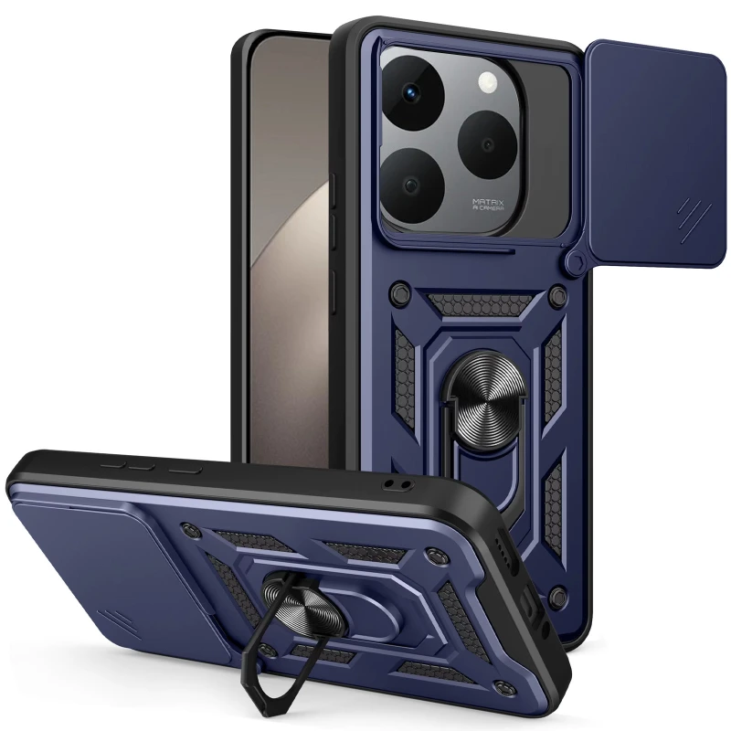 Ударопрочный чехол Serge Ring с защитой камеры для Realme 15T – Синий. Фото 1 из 1