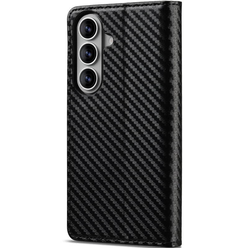 Кожаный чехол-книжка LC.IMEEKE Carbon Black для Samsung Galaxy A37 5G – Black. Фото 2 из 4