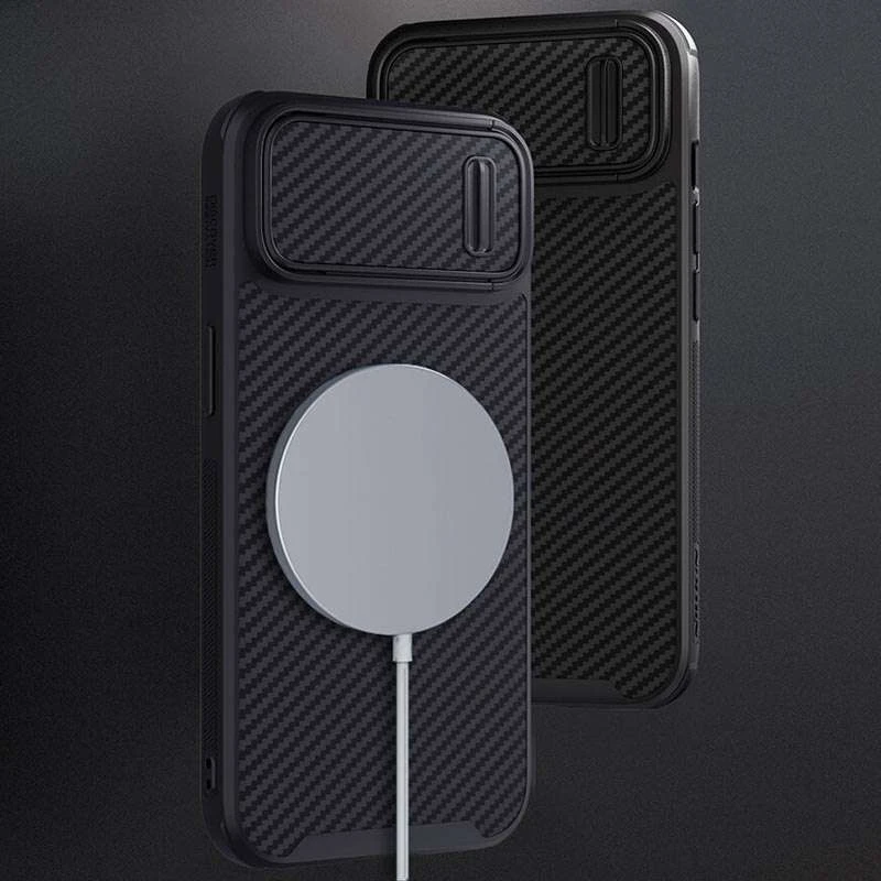 Карбоновая накладка Nillkin Synthetic Fiber S Magnetic для Apple iPhone 14 Pro Max (6.7") – Black. Фото 2 из 7