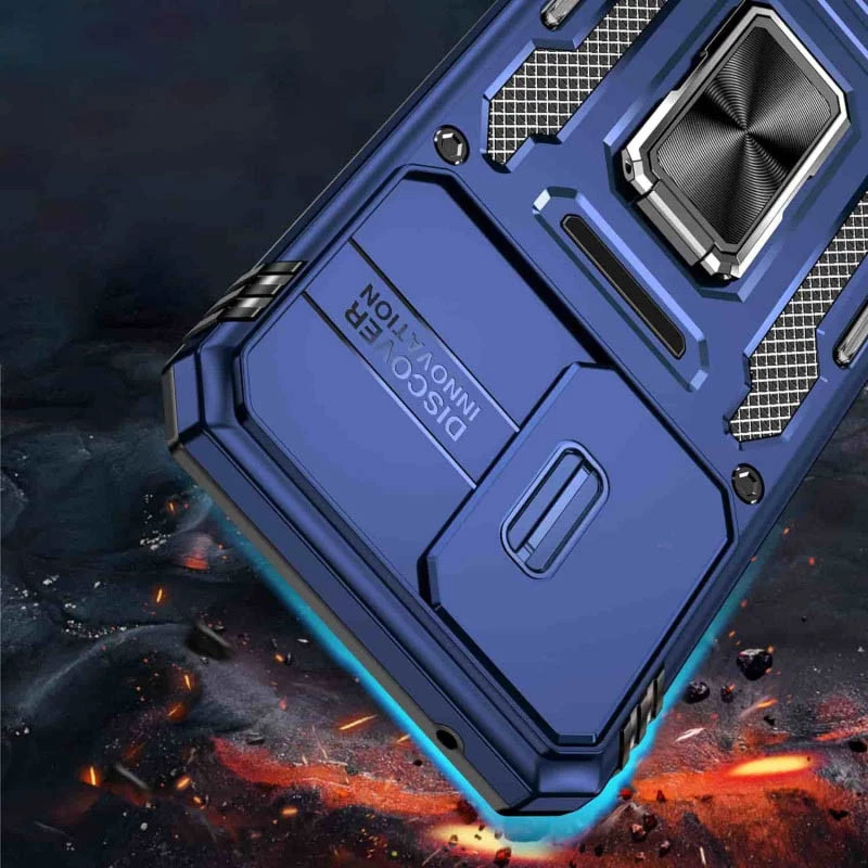 Ударостійкий чохол Square Ring зi шторкою на камеру на Samsung Galaxy S24+ – Синій / Navy. Фото 12 з 13