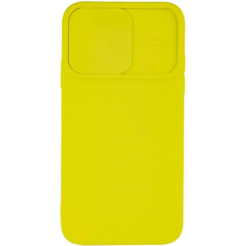 Однотонный силиконовый чехол со шторкой для камеры для Apple iPhone XS Max (6.5") – Желтый. Фото 2 из 5