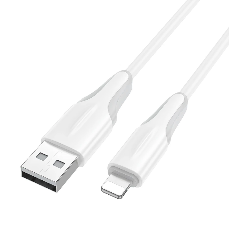 Дата кабель Borofone BX119 New USB to Lightning 2.4A (1m) – White. Фото 3 з 4