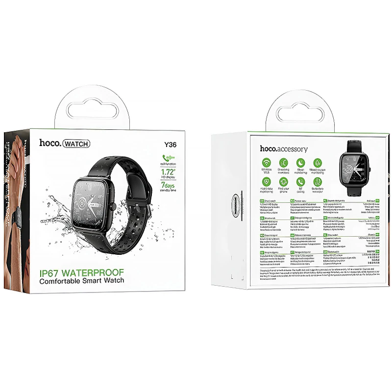 Смарт-годинник Hoco Smart Watch Y36 Smart sports watch (call version) – Black. Фото 2 з 3