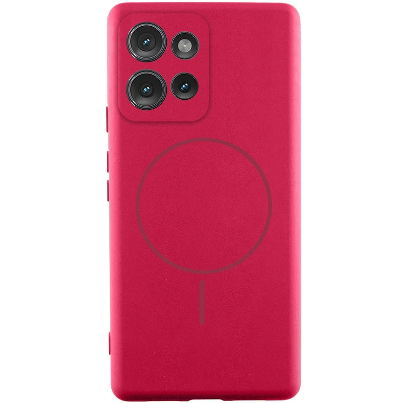 Чехол Silicone Cover Lakshmi Full Camera (AA) with Magnetic Fit для Motorola Edge 60 Pro – Красный / Rose Red. Фото 1 из 1