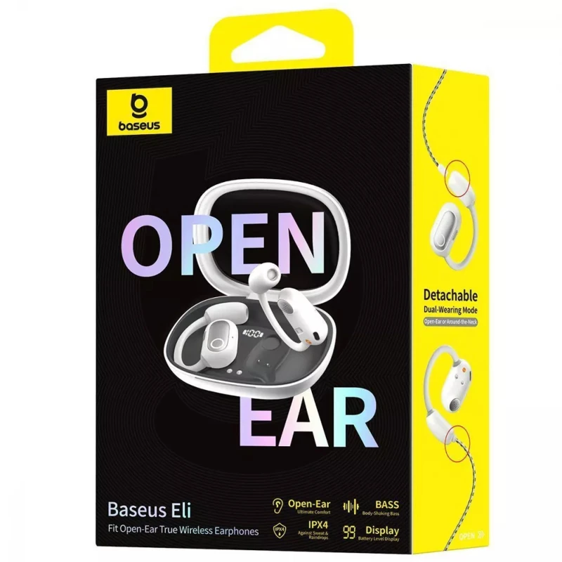 Бездротові TWS навушники Baseus Eli Fit OS Open-Ear (A00073200) – Moon White. Фото 2 з 5