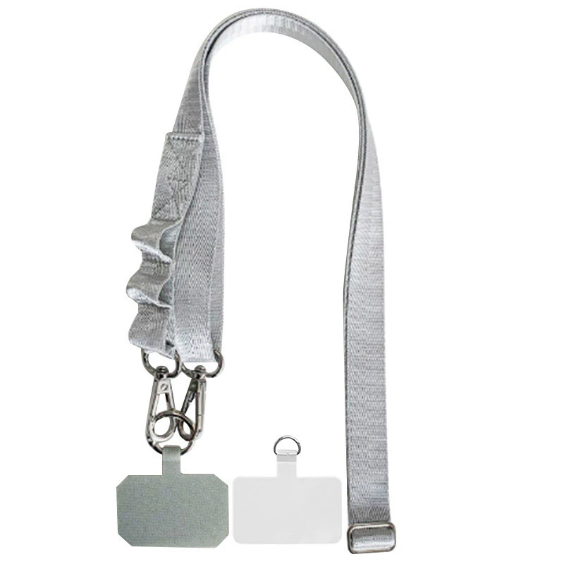 Шнурок широкий с двумя креплениями (2см) 140см – Gray. Фото 1 из 2