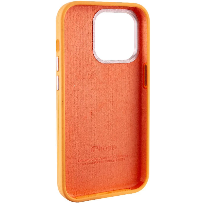 Чехол Silicone Case с металлическими кнопками для Apple iPhone 14 Pro Max (6.7") – Оранжевый / Marigold. Фото 7 из 9