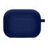 Силіконовий футляр з мікрофіброю для навушників Airpods 4 – Темно-синій / Midnight blue. Фото 1 з 1