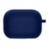 Силіконовий футляр з мікрофіброю для навушників Airpods Pro – Темно-синій / Midnight blue. Фото 1 з 1