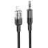 Аудио кабель Aux Hoco UPA27 Spirit transparent (Lightning to AUX 3.5mm) (1.2m) – Black. Фото 1 из 6