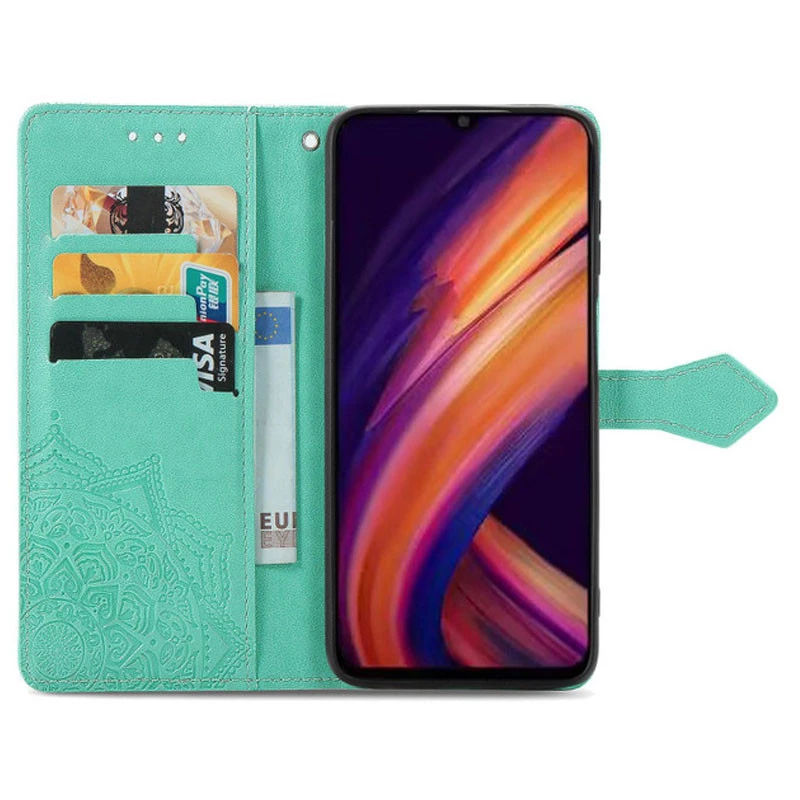 Шкіряний чохол-книжка Art Case з візитницею для Samsung Galaxy A35 – Бірюзовий. Фото 4 з 5