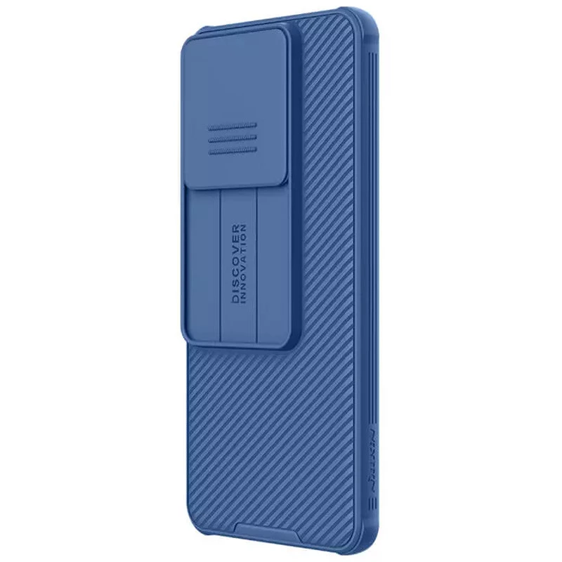 Карбоновая накладка Nillkin Pro со шторкой для камеры для Xiaomi Poco X6 – Blue. Фото 2 из 6