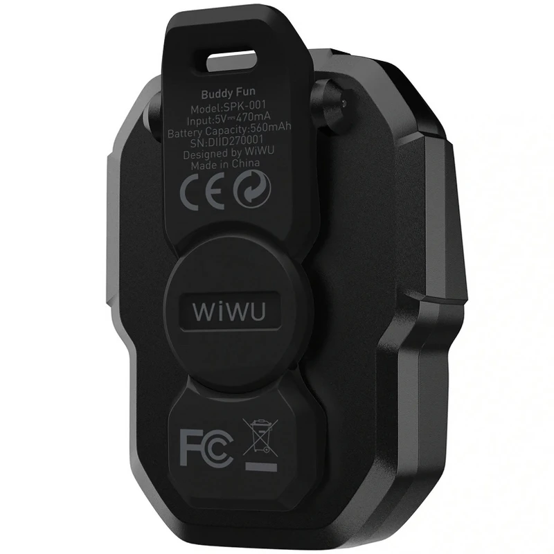 Bluetooth Колонка WiWU SPK-001 Buddy Fun with Magnetic Clip – Black. Фото 3 з 5