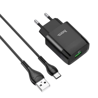 МЗП Hoco C72Q Glorious QC3.0 18W (1USB/3A) + Type-C фото 1 з 6