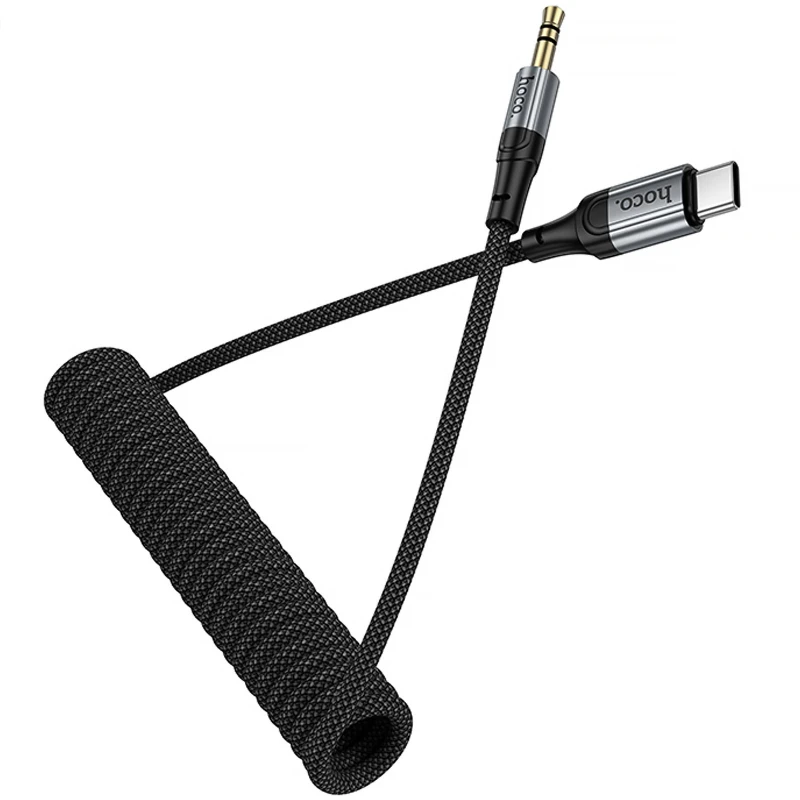 Аудио кабель Aux Hoco UPA33B Nuevo (Type-C to AUX 3.5mm) (1.5m) – Black. Фото 2 из 6