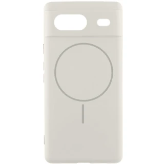 Чехол Silicone Cover Lakshmi Full Camera (AA) with Magnetic Fit для Google Pixel 8a — Белый / White