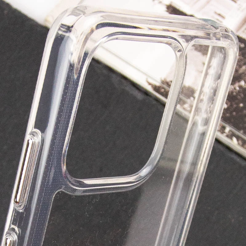 TPU+PC чохол з металевими кнопками на Xiaomi Poco M6 Pro 5G – Прозорий. Фото 7 з 8