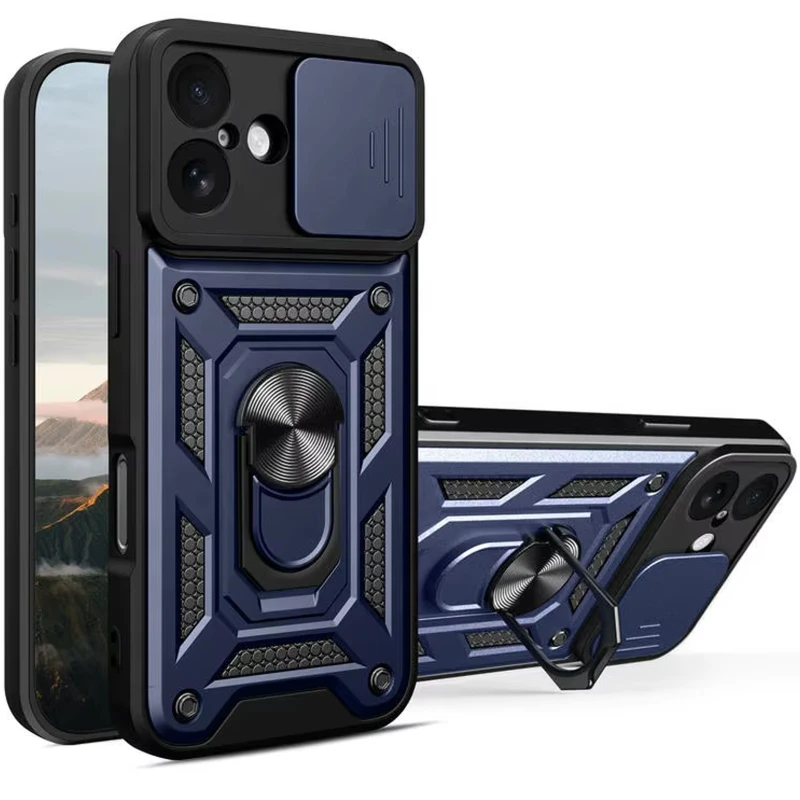 Ударопрочный чехол Ummi Camshield Serge Ring (in box) для Apple iPhone 17 (6.3") – Синий / Navy. Фото 2 из 2