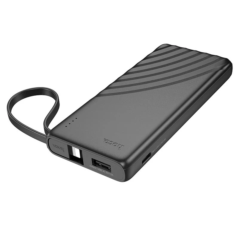 Портативне ЗП Power Bank Hoco J129 Nature (with cable Lightning) 5000 mAh – Black. Фото 4 з 5
