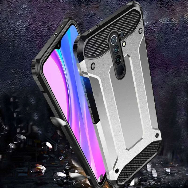 Противоударный чехол с усиленными углами Immortal для Xiaomi Redmi 9 – Серебряный. Фото 8 из 8