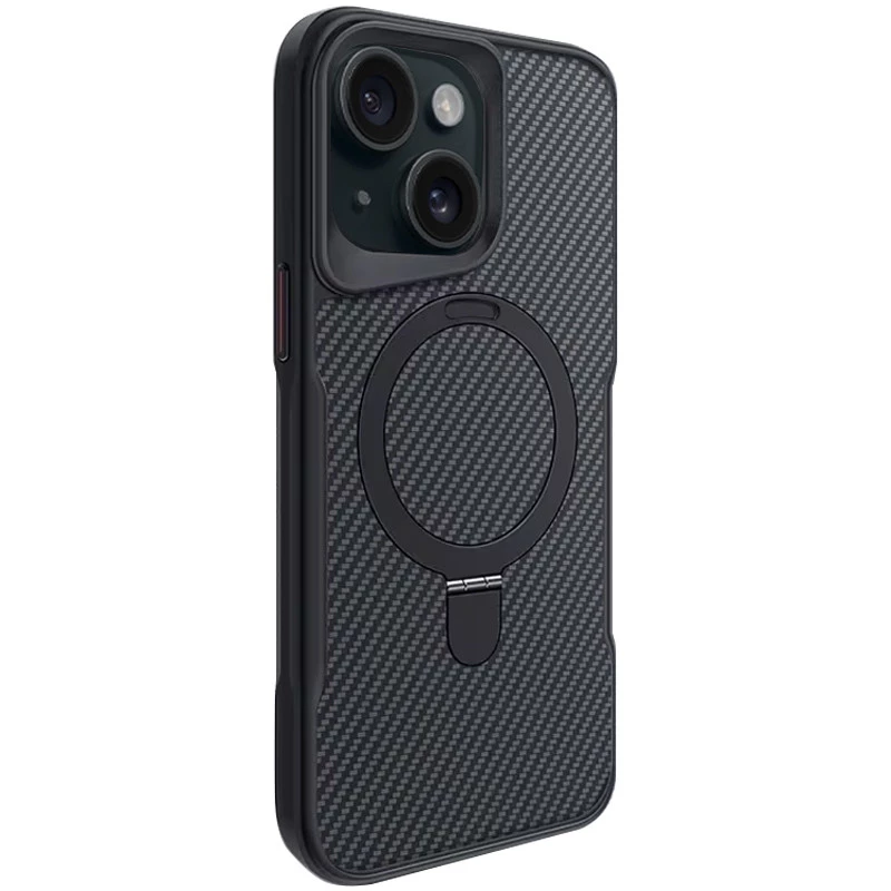 

Кольоровий TPU+PC з металевими кнопками , кільцем та MagSafe для Apple iPhone 14 (6.1") (Чорний)