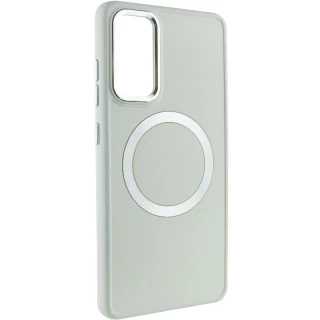 TPU чехол Bonbon с металлическими кнопками та MagSafe на Samsung Galaxy S23 FE — Белый / White
