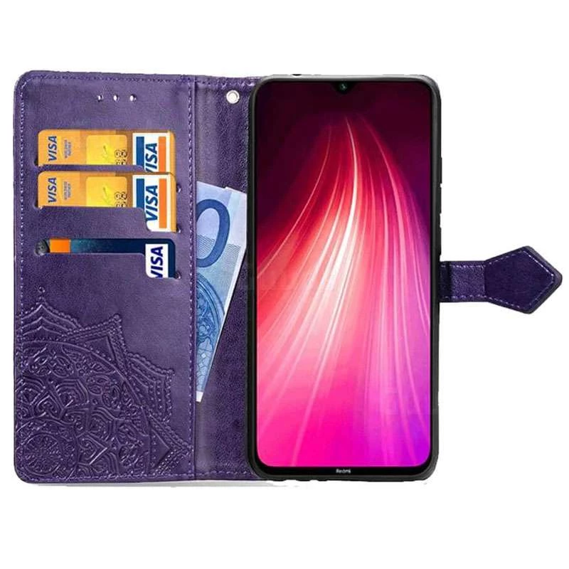 Кожаный чехол-книжка Art Case с визитницей для Xiaomi Redmi Note 8T – Фиолетовый. Фото 4 из 8