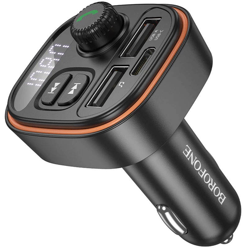 АЗУ FM модулятор Borofone BC59 Heroic (2USB-A/1C) – Black. Фото 2 из 6