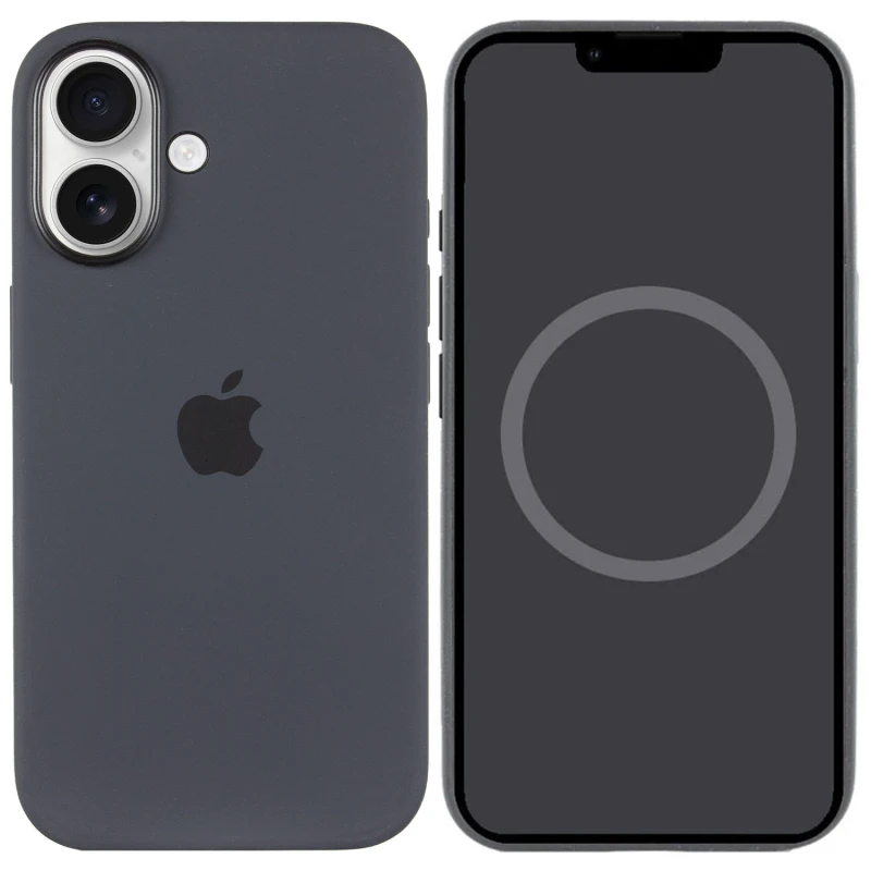 Силиконовый чехол ААА with Magsafe connection для Apple iPhone 16 Plus – Black. Фото 3 из 7